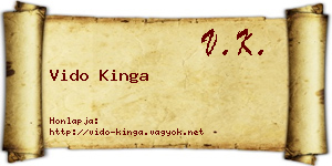 Vido Kinga névjegykártya